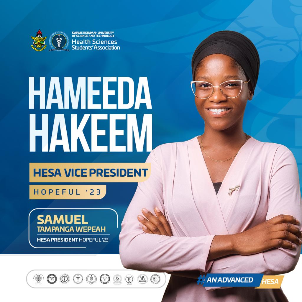 The woman, the myth, the legend - SHE IS HERE.
Credited with a mixture of innovative policies and quality outcomes, she is no new face to student leadership and I am proud to have her as my running mate in this year's HESA PRESIDENTIAL race. 

Miss HAMEEDA HAKEEM