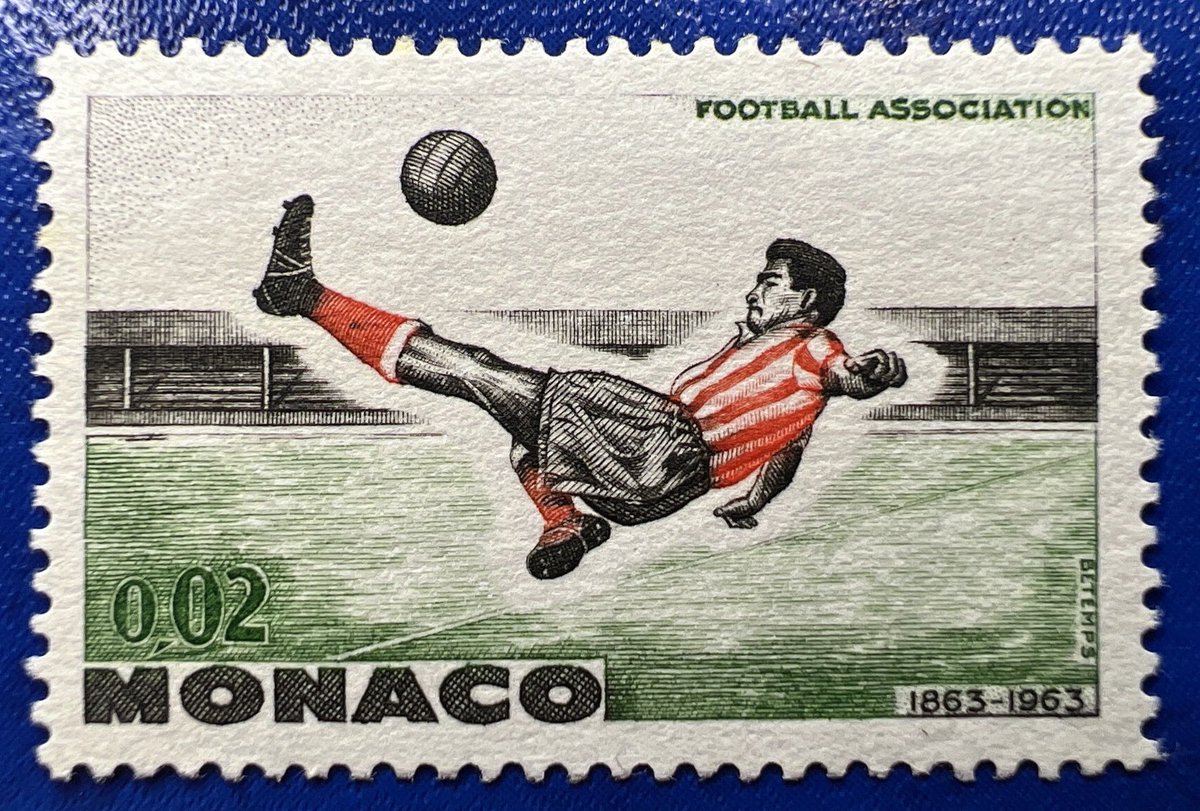 <a href="/Philatelovely/">Philatelovely, by John Simper FRSA.</a> 1063 Monaco 🇲🇨 “100 years of British Football Association” 0.02F value commemorative stamp

#stampcollecting #philately #stamps #monaco