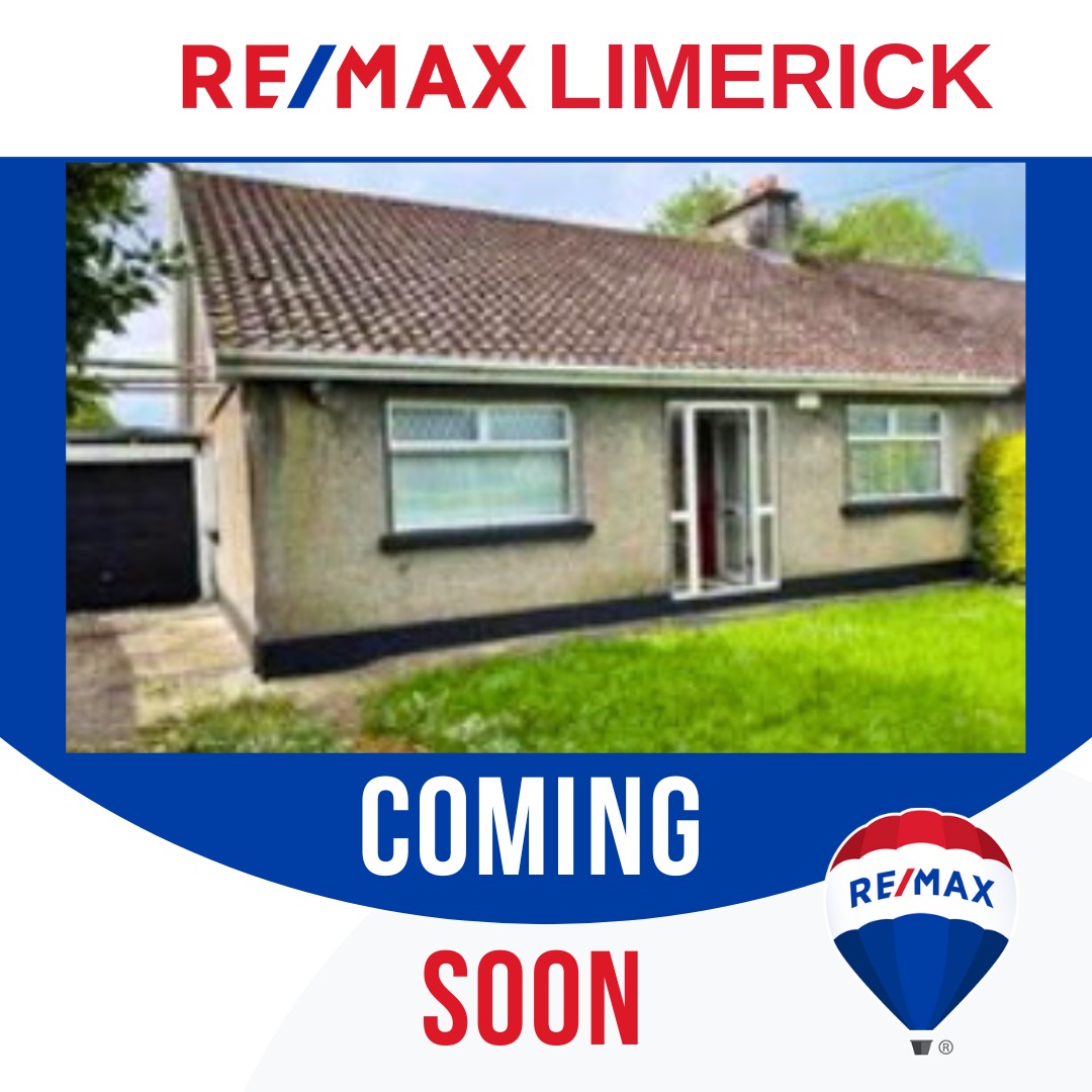 REMAX Limerick will be bringing to market, this delightful 3 bed, BER B Rated remodelled, Semi detached home in a quiet Cul-De-Sac in Limerick city.
Contact Diarmuid
☎️061 315 885 
📲086 1038372 
📧 dring@remax.ie 
#firsttimebuyers #greenenergy #greenmortgage 
#investmentproperty