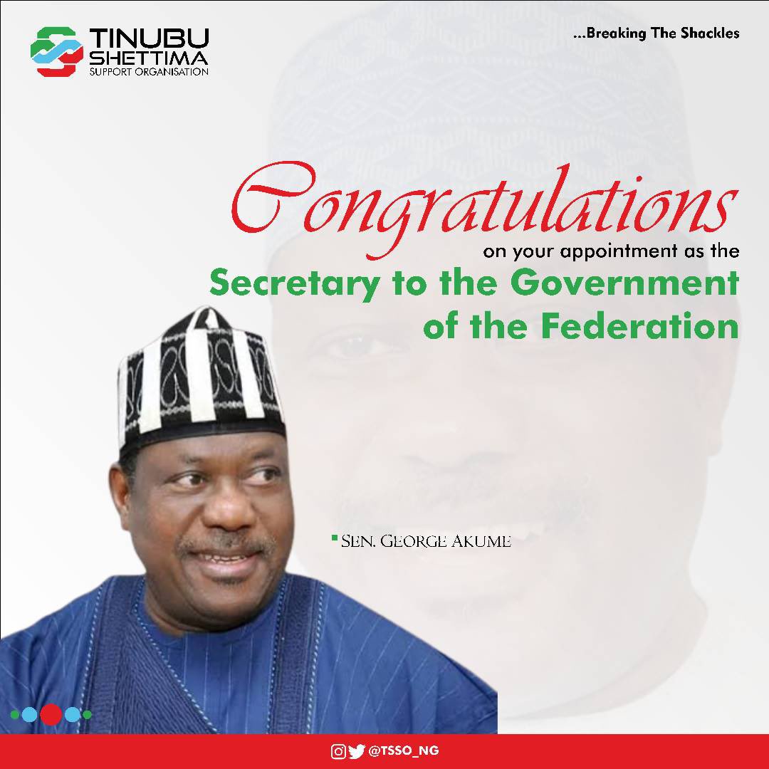 TSSO_NG's tweet photo. We congratulate the new Chief of Staff, SGF and Deputy Cheif of Staff on their appointments. We do not doubt their competence and capability on delivering/contributing impeccably to the renewed hope agenda. #Tinubu #RenewedHope #TSSO https://t.co/pcgNwKeBSb