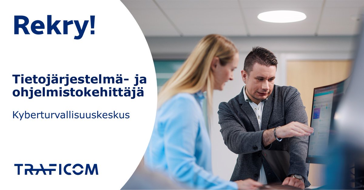 Haemme tietoturva-asiantuntijaa kyberturvajärjestelmien ja työkalujen kehittämistehtäviin.

Voit olla urasi alkupuolella oleva tekniikan osaaja tai jo kokenut alan spesialisti. 

📅 Lue lisää ja jätä hakemuksesi viimeistään 8.6.
valtiolle.fi/fi-FI/ilmoitus…

#valtiollefi #rekry