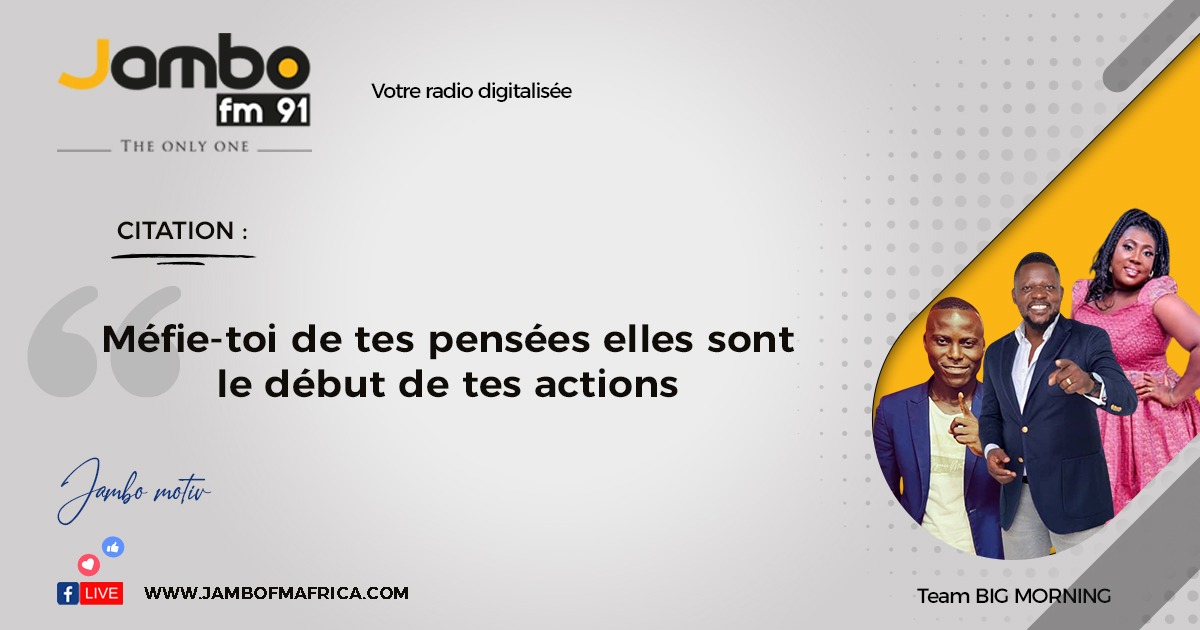 Jambofm91's tweet photo. Méfie toi de tes pensées elles sont le début de tes actions. 

#motivation #développementpersonnel #penséedujour 
#Theonlyone #jambofm91 https://t.co/XdmZBQlpK0