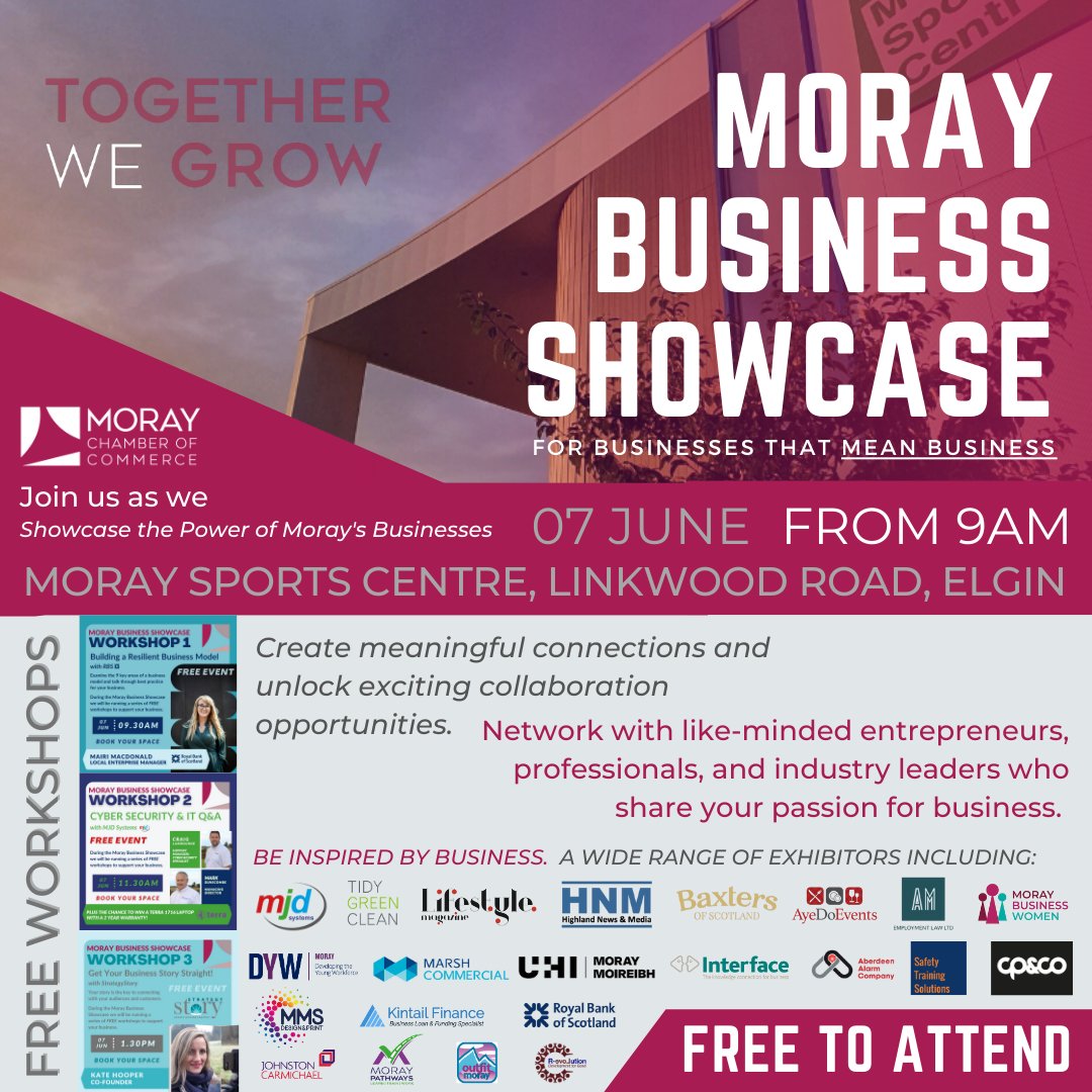 Hello! Adelle and Alexa are looking forward to attending the Moray Business Showcase tomorrow at Moray Sports Centre. We will be there from 9am and can't wait to meet you all. If you need employment or HR advice or want to learn more about what we do, please pop over for a chat.
