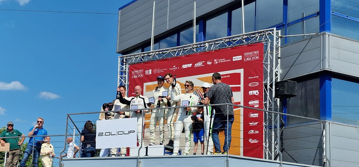 Awesome weekend of racing at #dijonprenois courtesy of @peterauto with an unexpected trip to the podium. Car was singing thanks to @Tuthill_Porsche and dancing thanks to @MattNealRacing