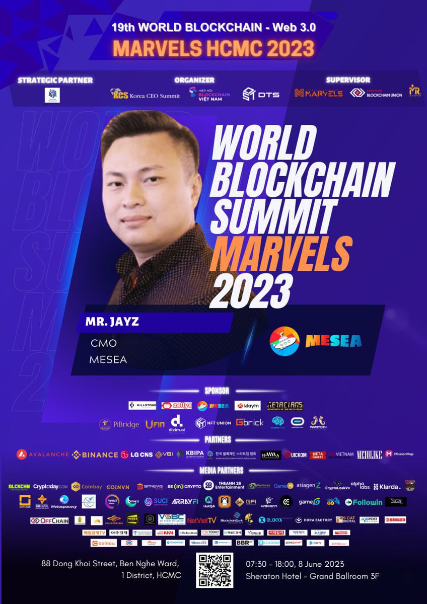 mesea_nft's tweet photo. ONLY 2 DAYS UNTIL WBMS2023
Mr.Jayz - CEO of Mesea will attend as one of the speakers at WBMS2023!
WORLD BLOCKCHAIN MARVELS SUMMIT 2023
⏰ Time: 08/06/2023.
🏢 Location: Sheraton Hotel, District 1, Ho Chi Minh City, Vietnam.
#worldblockchainmarvels2023 #WBMS2023 #DTSgroup #Mesea https://t.co/r24WfTzlsG