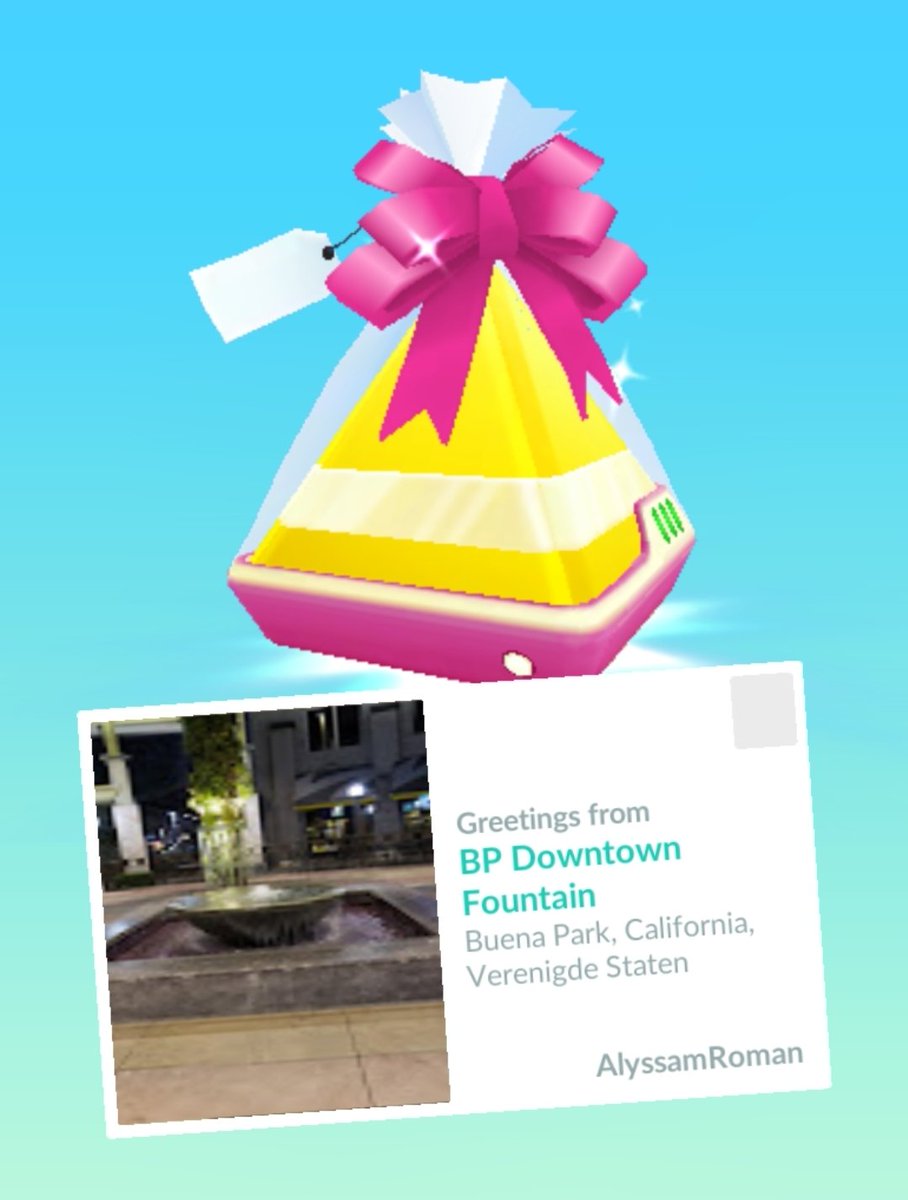 FryskePokemon's tweet photo. BP Downtown Fountain โฒ๏ธ Buena Park, California, USA ๐บ๐ธ #PokemonGO #recycling #error #postcarderror https://t.co/vr7oMZU78p