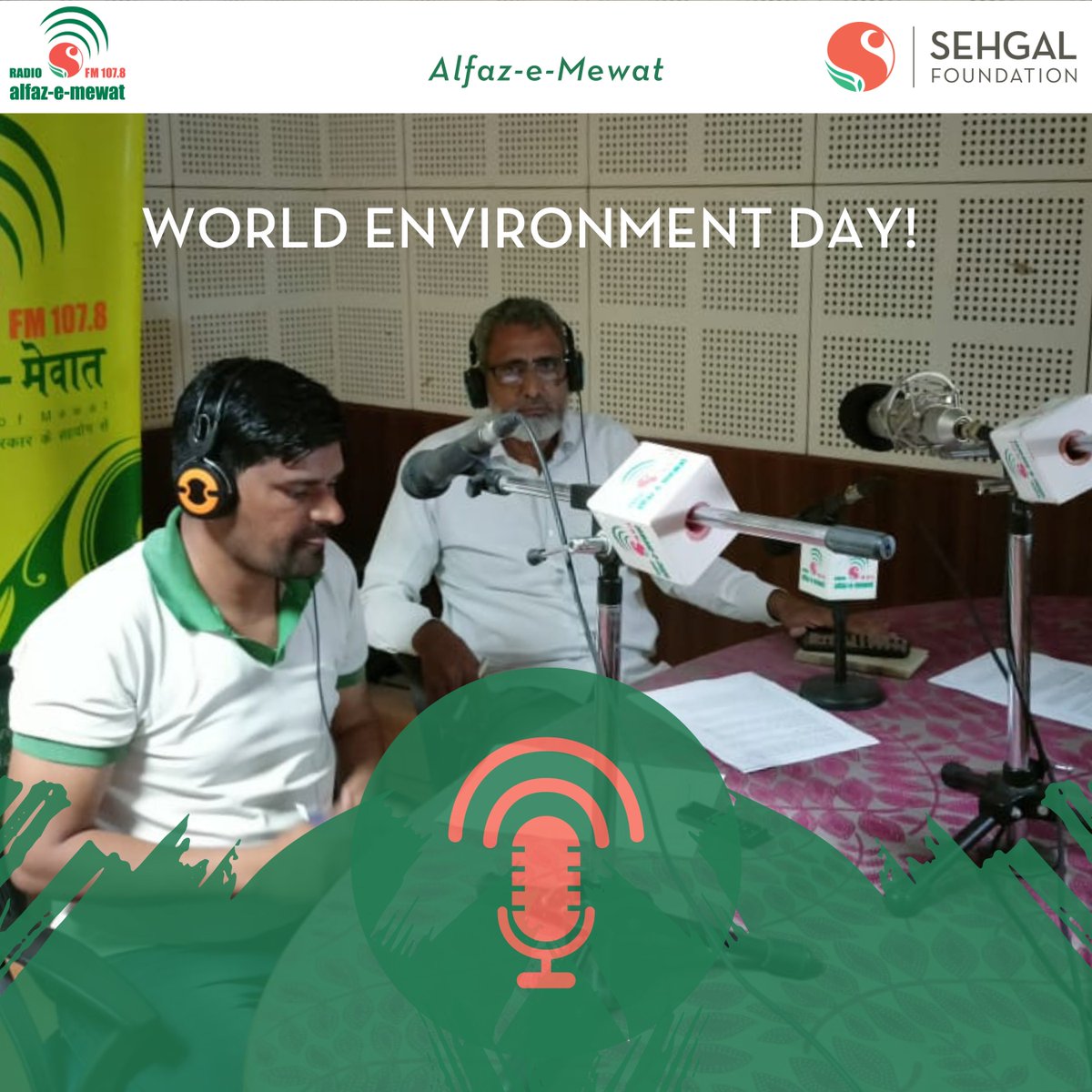 Attuning to Mission #LiFE on #Worldenvironmentday, 'Alfaz-e-Mewat,' community radio station established by S M Sehgal Foundation, hosted Mr. Fateh Mohd., forest divisional officer, Nuh, Haryana, to talk about the current state on #climate action &amp; preserving the #environment.