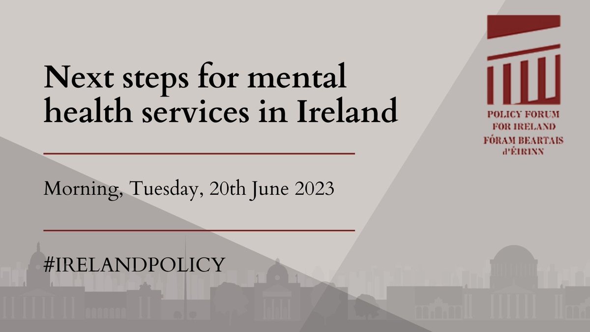 IrelandPolicy (@irelandpolicy) on Twitter photo Join <a href="/irelandpolicy/">IrelandPolicy</a> on the 20th June to discuss Next steps for mental health services in Ireland!
Our speakers include <a href="/hrbireland/">HealthResearchBoard</a> <a href="/MaryButlerTD/">Mary Butler TD</a> @mhcireland @TASCblog <a href="/CEO_JigsawYMH/">Dr Joseph Duffy</a> @mcnicholasfiona <a href="/ucddublin/">University College Dublin</a> @stephenamcmahon!
More information: westminsterforumprojects.co.uk/conference/PFfโฆ Join <a href="/irelandpolicy/">IrelandPolicy</a> on the 20th June to discuss Next steps for mental health services in Ireland!
Our speakers include <a href="/hrbireland/">HealthResearchBoard</a> <a href="/MaryButlerTD/">Mary Butler TD</a> @mhcireland @TASCblog <a href="/CEO_JigsawYMH/">Dr Joseph Duffy</a> @mcnicholasfiona <a href="/ucddublin/">University College Dublin</a> @stephenamcmahon!
More information: westminsterforumprojects.co.uk/conference/PFfโฆ