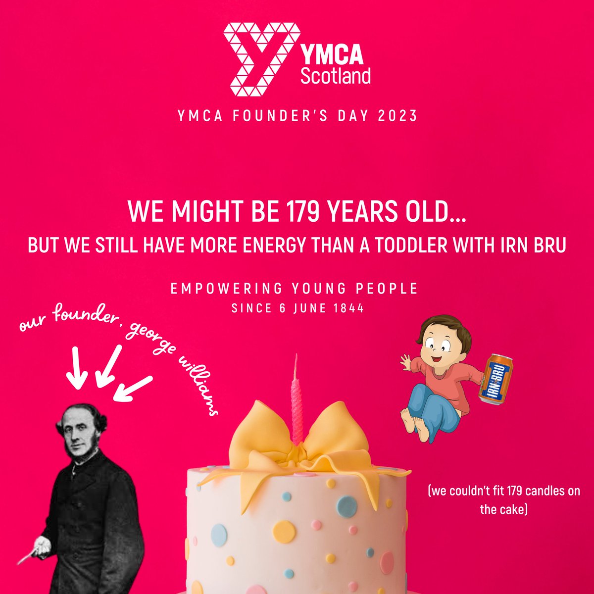 🎂Happy Birthday to Us!🎂

Today, we celebrate YMCA Founder's Day!

On 6 June 1844, Sir George Williams organised the first meeting of the YMCA and now in Scotland, YMCA transforms the lives of 10,000 young people each and every week.