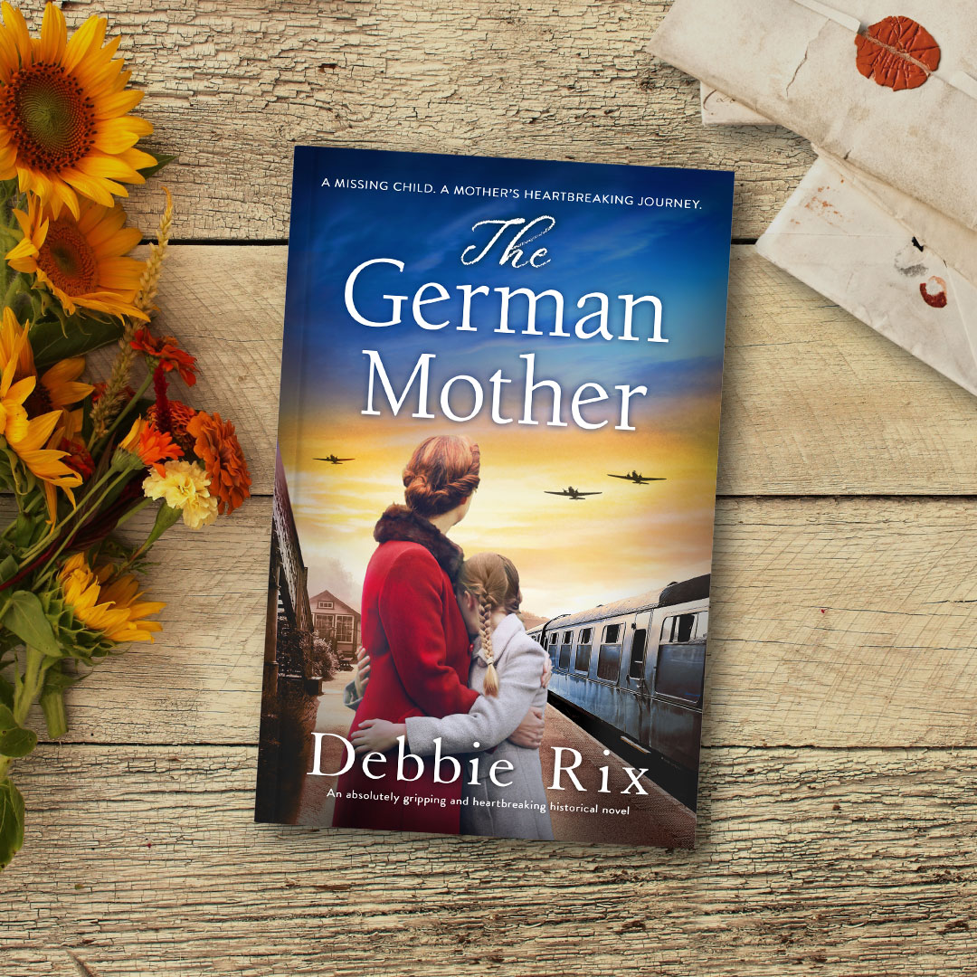 A missing child. A mother’s heartbreaking journey. We're absolutely delighted to reveal the cover for The German Mother by @debbierix. Out July 31st, you can pre-order this absolutely gripping and heartbreaking historical novel today. geni.us/B0C6QR9K44cover