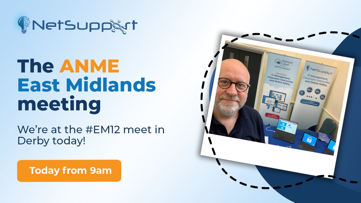 NetSupportGroup's tweet photo. Catch us today at the @TheANME #EM12 meeting in Derby! These events are free to attend and happen throughout the year! Check out their website to see where the next meeting is! https://t.co/cDScQLoN7u
#EdTech #FreeEduEvent https://t.co/RbsUfpLpYB