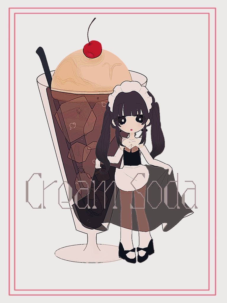 1girl solo maid headdress twintails maid food black footwear  illustration images