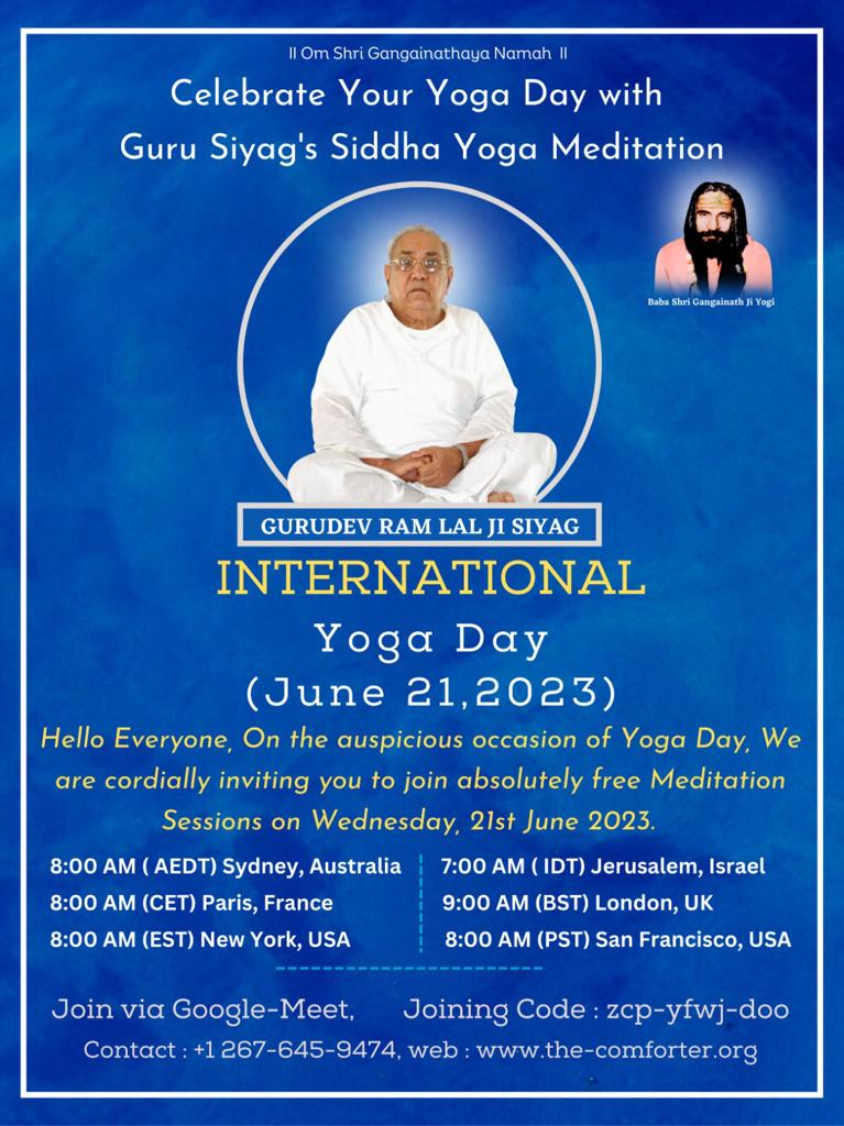 Guru Siyag's Siddhayoga - A unique way to connect with universal consciousness. No more waiting.Come &amp; join with us on this Yoga Day 21 June.