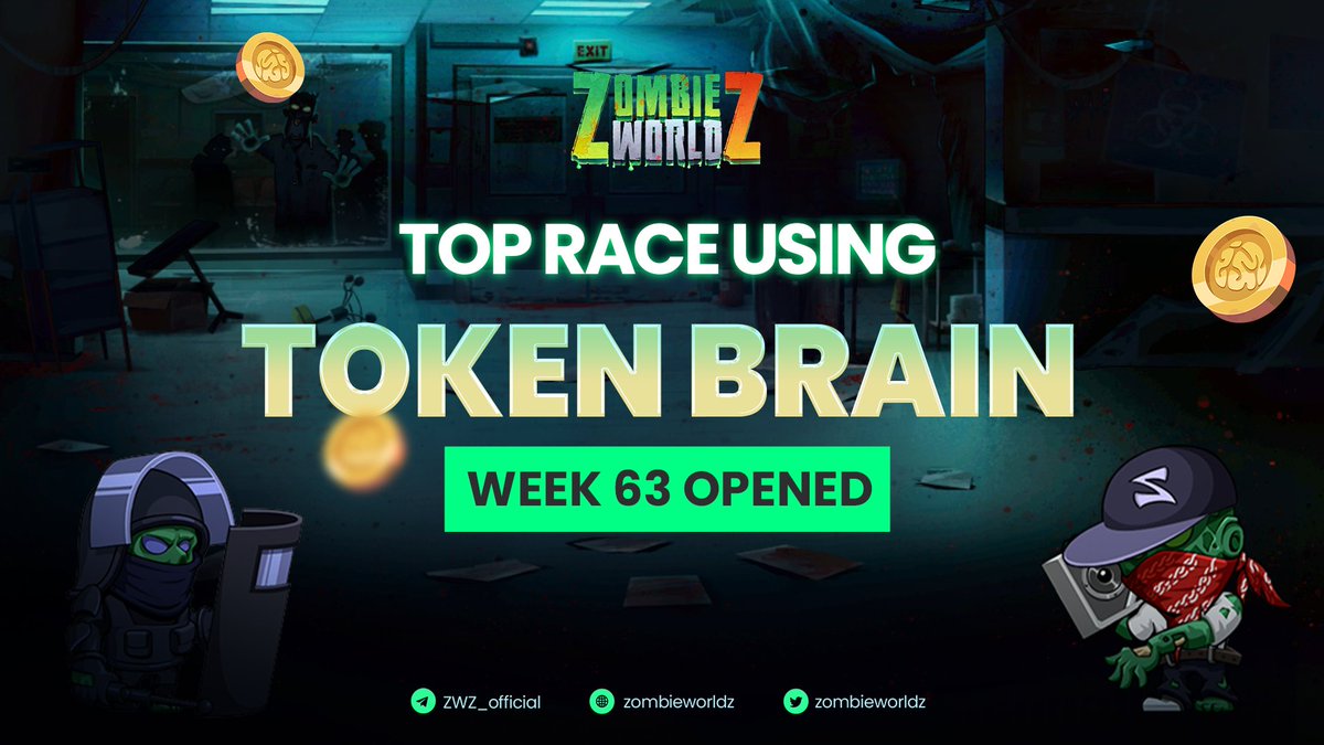 💎 TOP RACE USING TOKEN BRAIN IN-GAME WEEK 63 HAS BEGUN ALREADY  💎

💥This is an event we organize every week to bring users more opportunities and encourage them to spend more in-game tokens.

👉 Details: t.me/zombieworldz/9…

#ZombieWorldZ #ZWZ