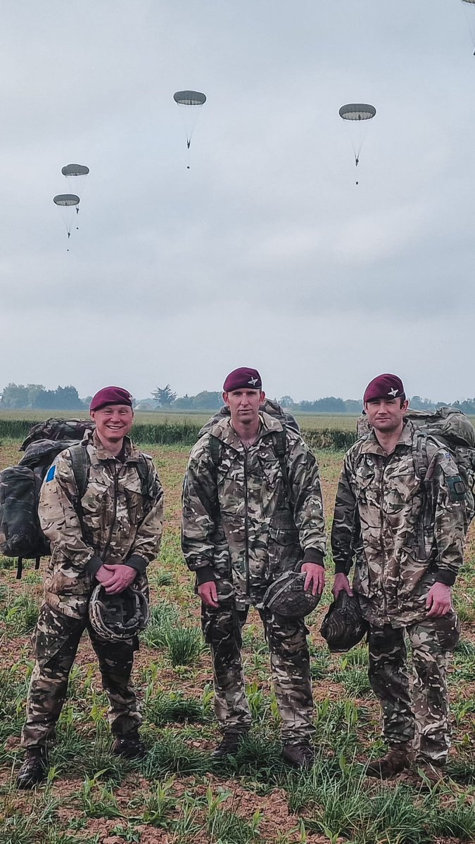 #normandy79 Troops from @16AirAssltBCT & #theparas flew early today from @RAFBrizeNorton to jump on to a DZ West of Sannerville. The flight, in a C-130, was to mark the 79th Anniversary of the 6th Airborne Division's Operation Tonga and Normandy Landings in 1944 (6th June).