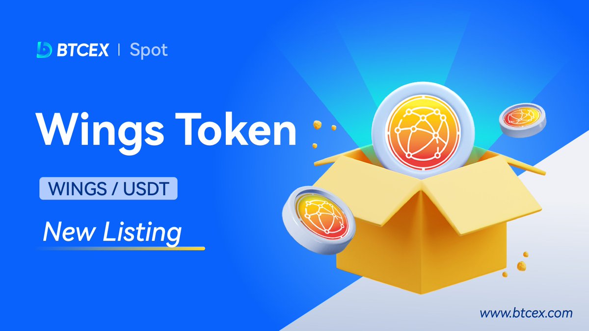 BTCEX_exchange's tweet photo. New listing alert!๐จ
$WINGS is spot listed on #BTCEX !๐คฉ
@wings_token
๐ฐDeposit https://t.co/EGfx87FUvW
๐ฑSpot trade opens at 2023-06-07, 04:00 (UTC)
๐ธWithdrawal opens at 2023-06-09, 04:00 (UTC)
Learn More๐ฝ
https://t.co/QFTy04ABFX
#WINGS #WEWING #Newlisting #WEB3 #Crypto https://t.co/anxcunZUQp