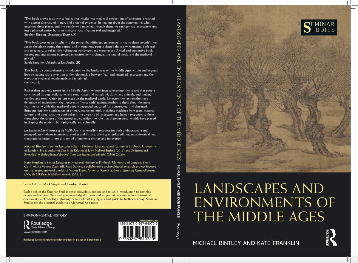 Landscapes and Environments of the Middle Ages @routledgebooks has a cover and ITS BEAUTIFULLLL !!!! Also the reviews always make me grin, @MikeBintley and myself thought so deeply about this work on #medieval #ImaginedLandscapes