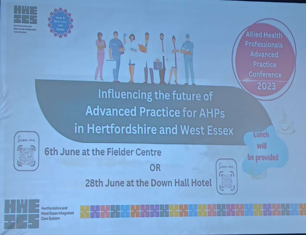 Excited to be at the AHP #AdvancedPractice conference Looking forward to an interesting day with #Discussion #SharedLearning #EvidenceBasedPractice information Less excited about presenting though 
@quinlan_belinda
@lynellgerty
@therapies
@HWE_ICS