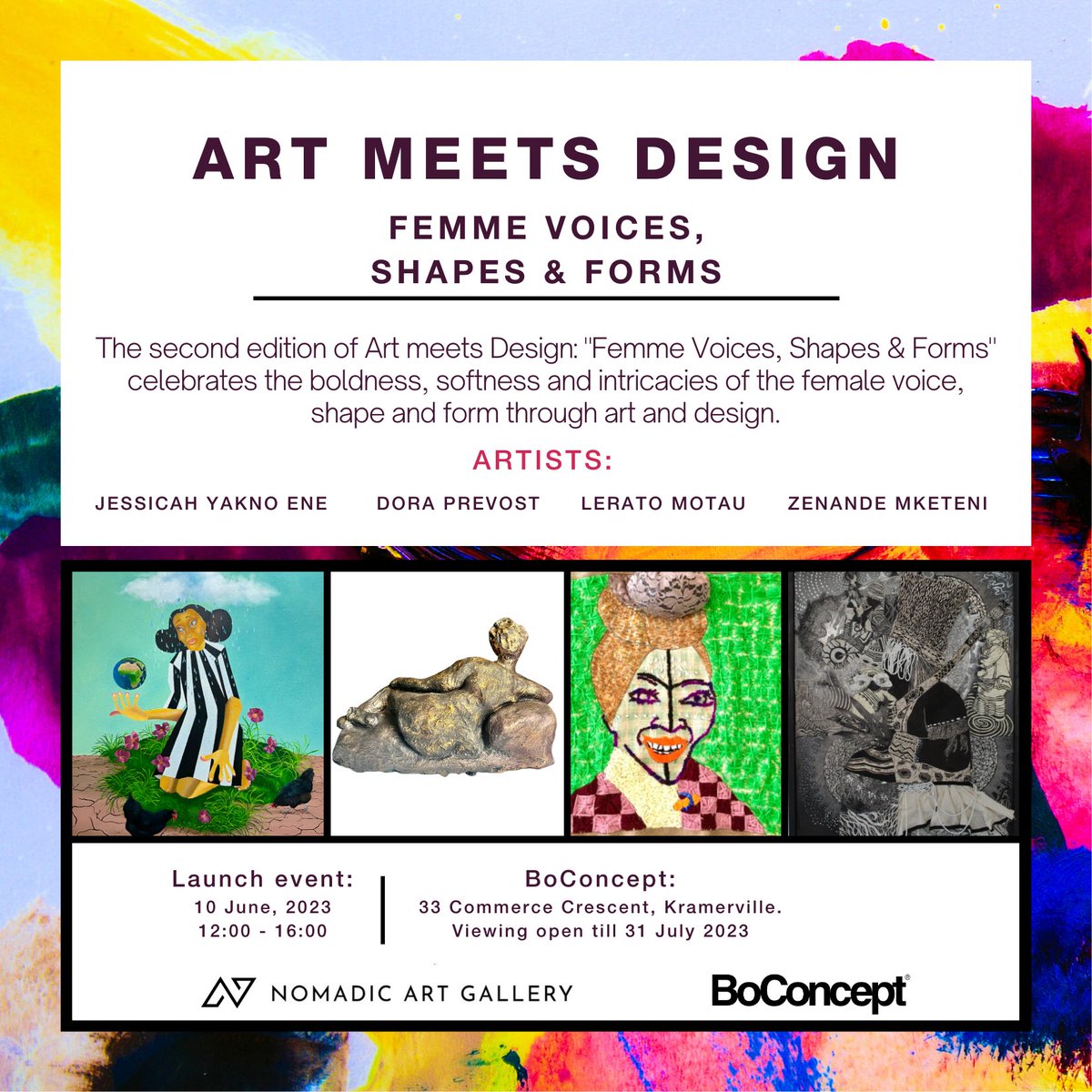 Get some art and design in you this weekend. Showing a few of my works along side some incredible women at the <a href="/BoConcept/">ミルチ</a> store in collaboration with Nomadic Art Gallery.
