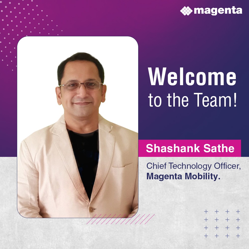 MagentaMobility's tweet photo. We welcome Shashank Sathe in his new role as the Chief Technology Officer (CTO) at #MagentaMobility. This strategic move comes as we prepare for accelerated growth and aim to reinforce our position as a pioneer in the electric mobility sector.
#MMTeam #appointment https://t.co/j48MBFYdJj