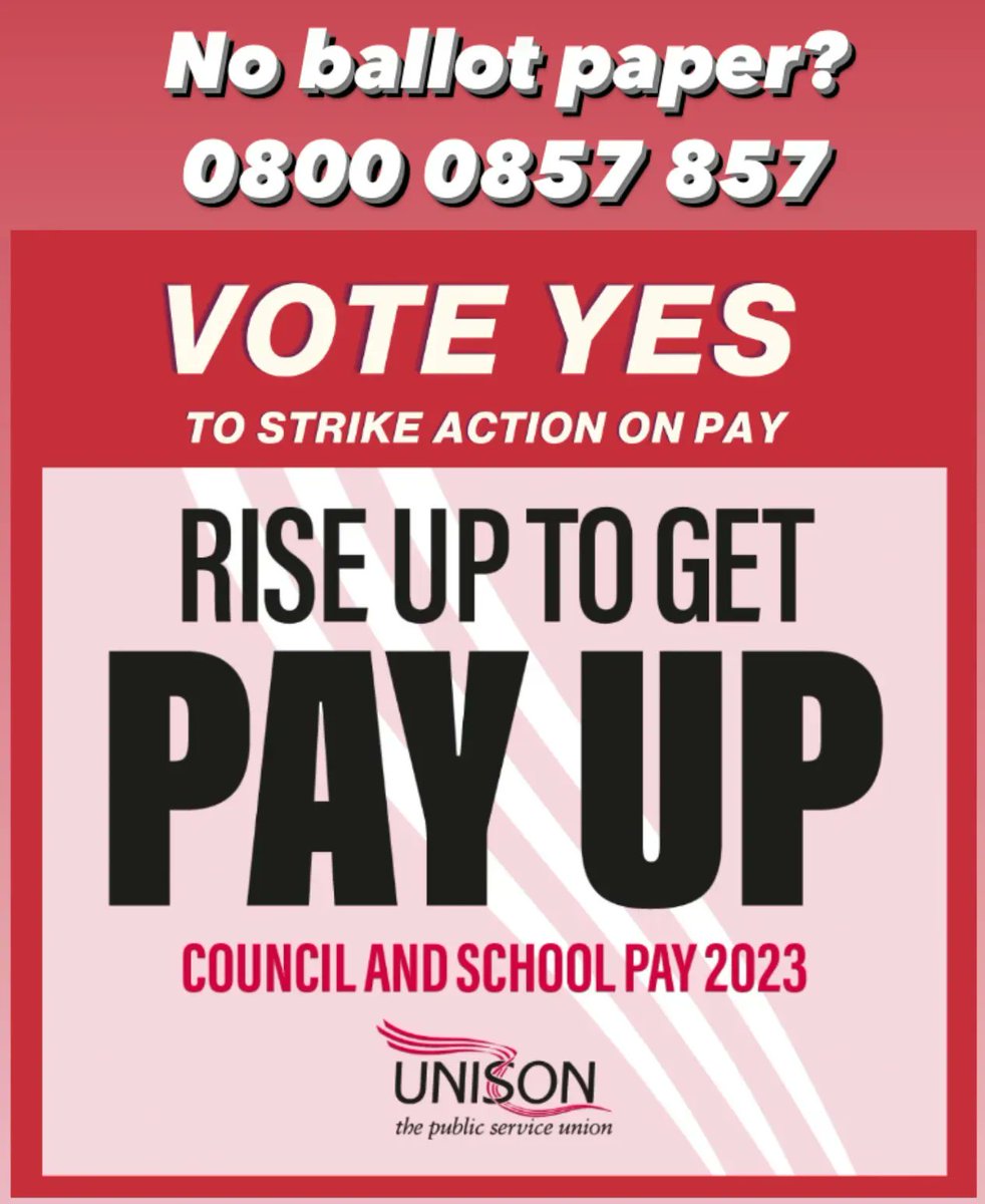 🚨 School and Council workers in England and Wales 🚨

Ballot helpline opens today

Not received a ballot paper? 
☎️ Call 0800 0857 857 for a replacement
#PayUp2023