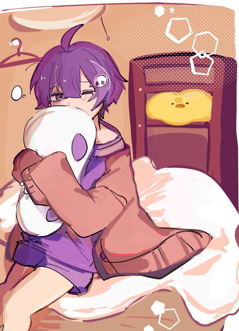 「purple eyes sleepy」 illustration images(Latest)