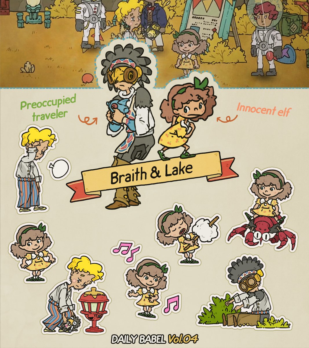 StarryStarry_CN's tweet photo. Hello everyone👻,

This is "Daily Babel".
Braith, a preoccupied father, as well as a professional and lively circus clown on stage. If you buy  his cute daughter Lake a Cloud Floss, you will get a smile that can melt all the ice in Antarctica~
Stay tuned❣ ~

#indiedev #indiegame https://t.co/NTQA0Wr16A