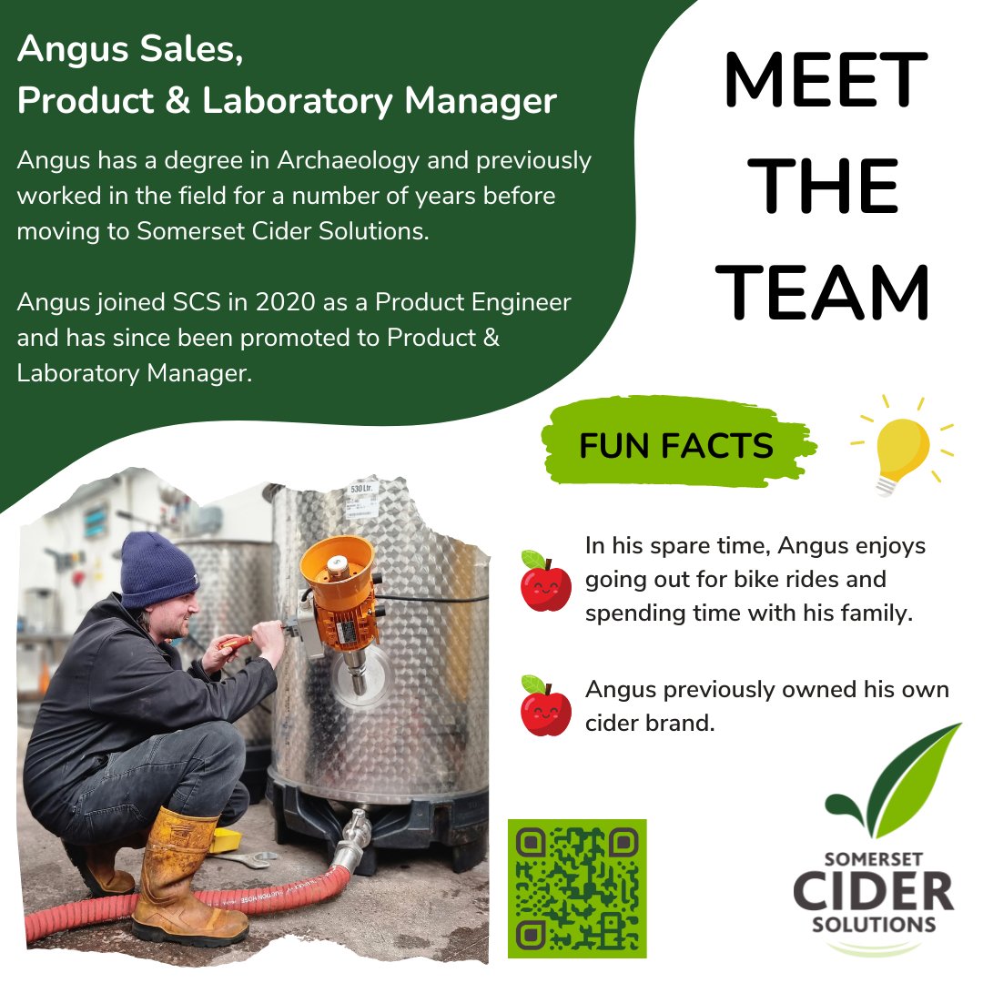 SolutionsCider's tweet image. Meet Angus Sales, our Product &amp;amp; Laboratory Manager!

Angus has a degree in Archaeology and previously worked in the field for a number of years before joining Somerset Cider Solutions.

#somersetcidersolutions #meettheteam #staffspotlight #laboratorymanager #productengineer #team