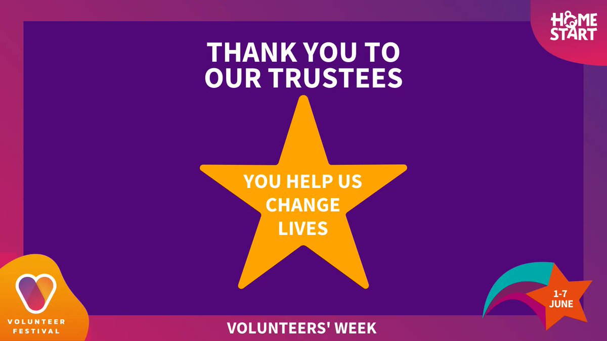 For #VolunteersWeek, we want to say thank you to our trustees, you are the unsung heroes of Home-Start and we appreciate everything you do for us and the community you support. 
#HomeStartVolunteer #HomeStartTrustee #VolunteersWeek2023 #CharityTrustee