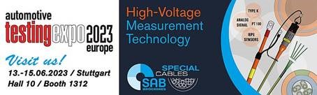 SABFranceCables's tweet photo. Retrouvez SAB  à l'@AutoTestExpo, le salon renommé au niveau mondial pour l'ingénierie qualité #automobile 🚗. L'occasion pour SAB de présenter ses solutions "haute tension" .

➡ Rendez-vous sur le stand 1312 à Stuttgart, du 13 au 15 juin
#automotive #emobility #mobilité https://t.co/QXMZ8hKgM9