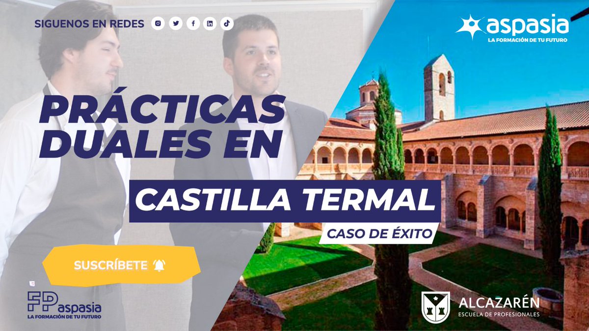 🔙Nuestros alumnos/as de <a href="/EpAlcazaren/">Escuela de Profesionales Alcazarén</a> han conocido las instalaciones de @castillatermal

Allí les esperaba Rodrigo, un compañero que está desarrollando sus prácticas duales y al que ya le han ofrecido un contrato para seguir con ellos🔝

youtube.com/watch?v=2N8Qir…

#FPAspasia