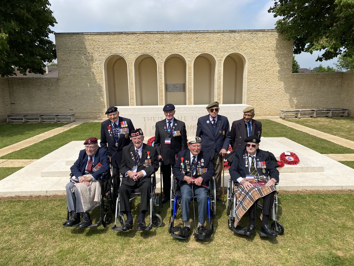BattlefieldBen's tweet photo. Ranville War Cemetery, veteran’s returning on a pilgrimage. A time to reflect and remember. https://t.co/tjOQ1V9Gso