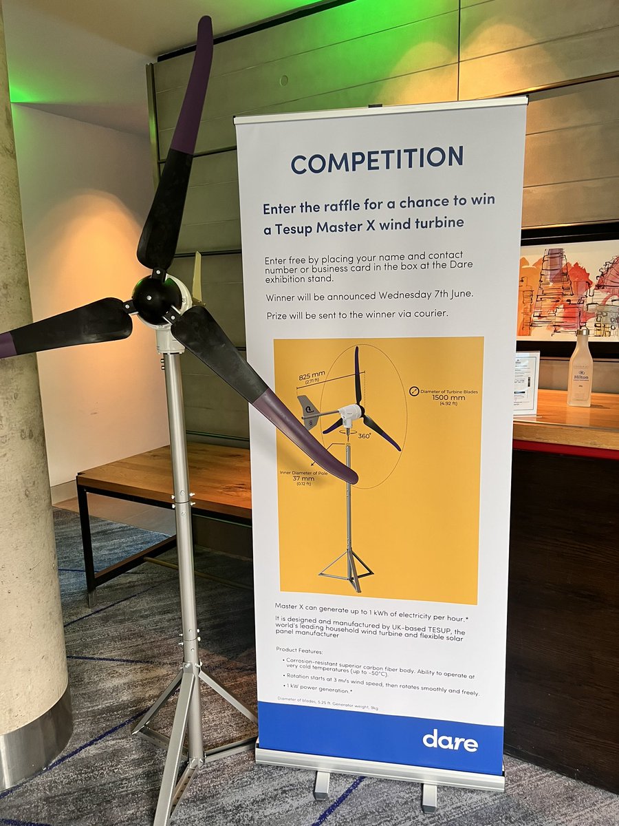 _SolarEnergy's tweet photo. Todays attendees at #RER23 have the chance to win a Tesup Master X wind turbine! https://t.co/srbp9qblFC