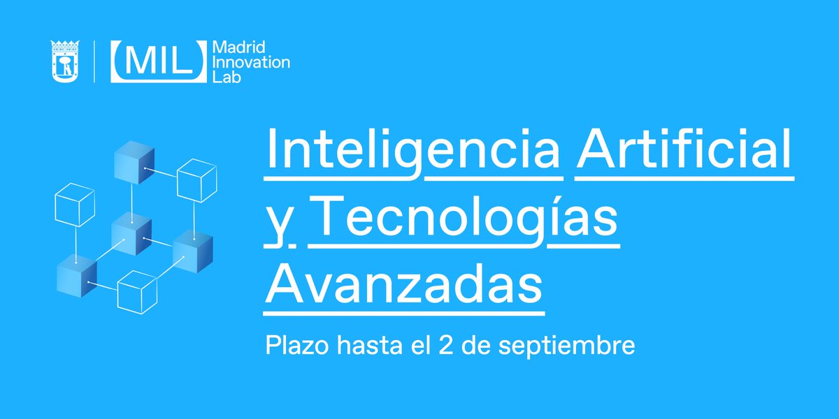 📢 ¡#Emprendedores, #Microempresas y pequeñas #Empresas ! El @madrid presenta una nueva #Convocatoria para promover el desarrollo de #Proyectos con #InteligenciaArtificial y otras #TecnologíasAvanzadas. 🤖

📅 Del 7.06 al 2.09

❗Presenta tu proyecto en 👉 lnkd.in/dVv3S5qC