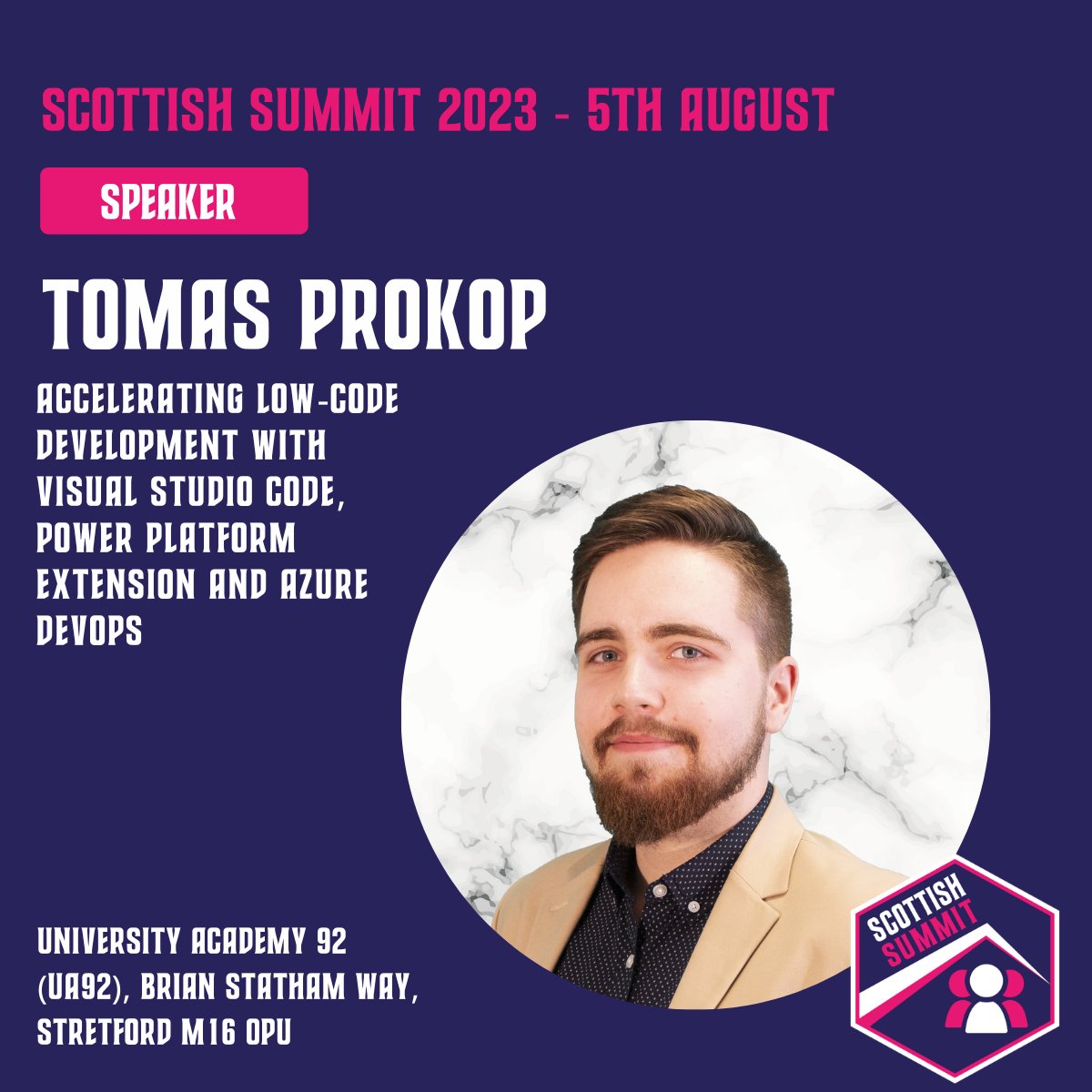 Join <a href="/prokytom/">Tomas Prokop</a> at #scottishsummit2023 where he will present 'Accelerating Low-Code Development with Visual Studio Code, Power Platform Extension and Azure DevOps'.

Transform your low-code development with Visual Studio Code, Power Platform Extension, and Azure DevOps! Plan,