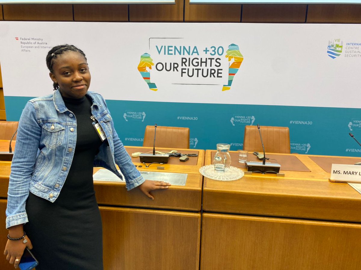 Children4peaceC's tweet photo. Gloria and Divina, Children for Peace,  participating in the 2023 Vienna Youth Human Rights Defenders Conference at Vienna, hosted by the Special Rapporteur, the Austrian Government and the United Nations Office at Vienna (UNOV). https://t.co/KvlnbuKVP2
