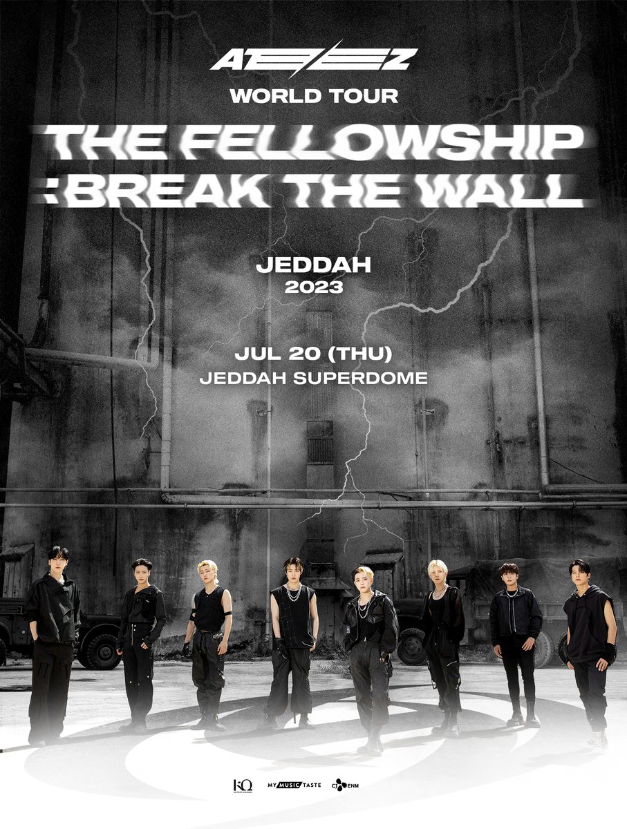 [📷] ATEEZ WORLD TOUR [THE FELLOWSHIP : BREAK THE WALL] IN JEDDAH
 ⠀
■ NEW SHOW INFO
🗓 7.20(Thu) 📍JEDDAH @ Jeddah Superdome
 ⠀
#TheFellowship #Break_The_Wall #ATEEZ #에이티즈