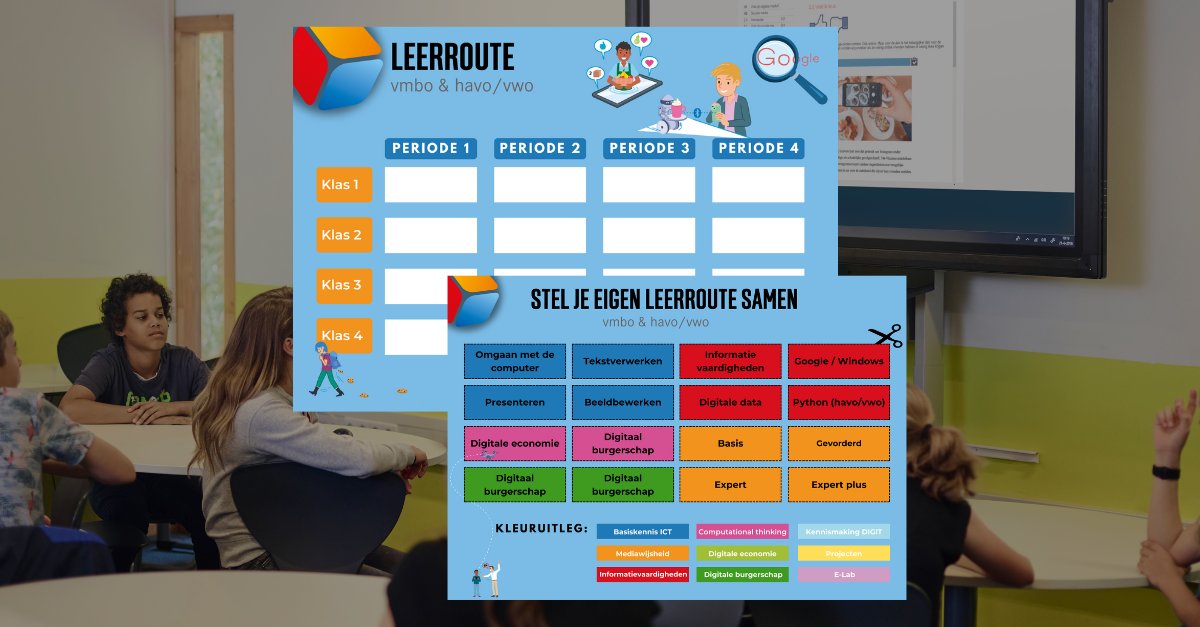 Instruct_Uitg's tweet photo. VO | DIGIT biedt scholen de mogelijkheid om op een eenvoudige manier vorm te geven aan de leerroute voor digitale geletterdheid.

Tip: Hang de poster op een centrale plek in de school.

Bestel nu de gratis knipplaat!👉https://t.co/bzKSkuUoTb

#DIGIT #voortgezetonderwijs https://t.co/QYHl7IyGF2