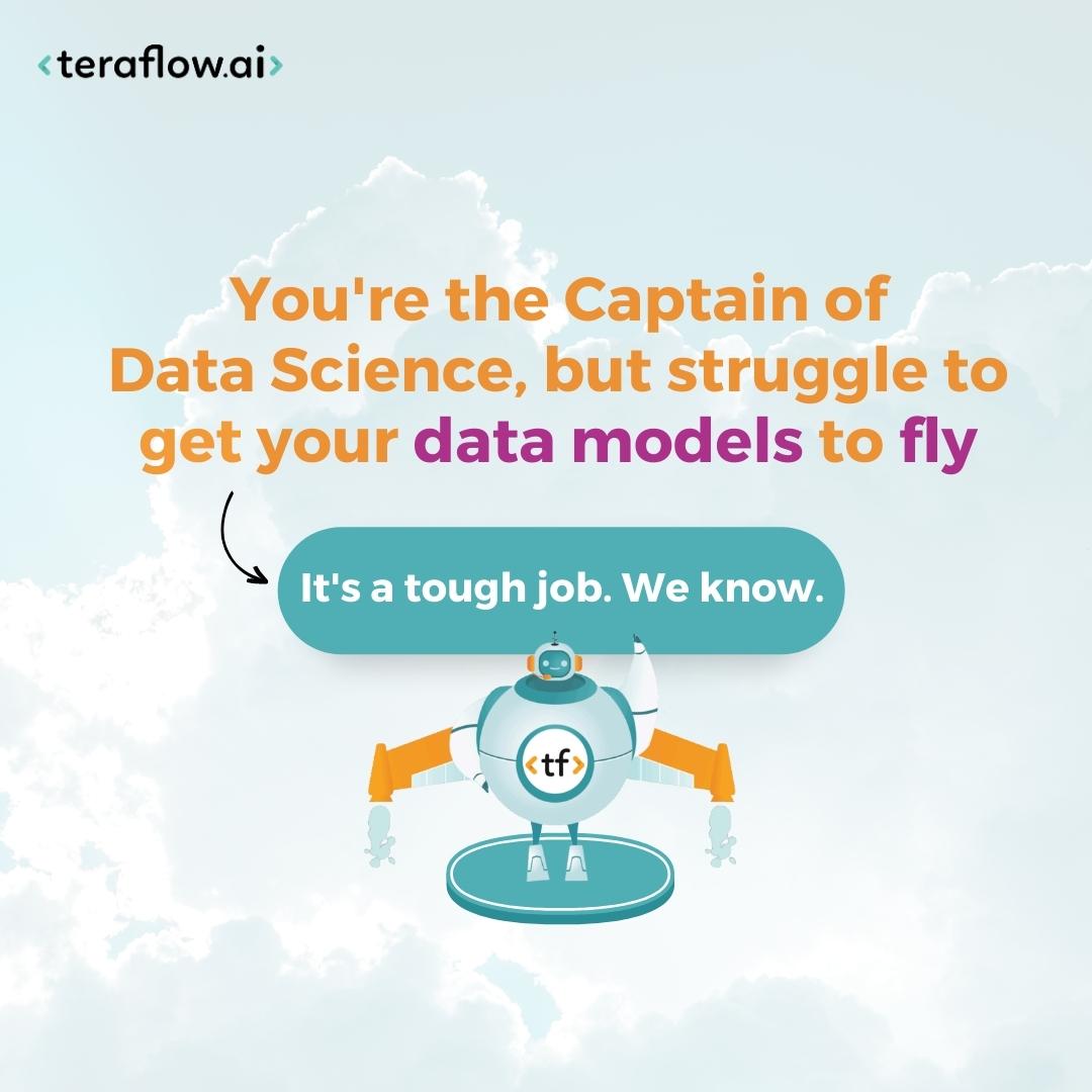 teraflow_ai's tweet photo. You're the Captain of Data Science, but struggle to get your data models to fly? βοΈ
We can Help you! https://t.co/FdxwIyGf8S
#AI #machinelearning #datascience #cloudcomputing #bigdata #teraflow #MakingAIWork https://t.co/cONS8D2HbD