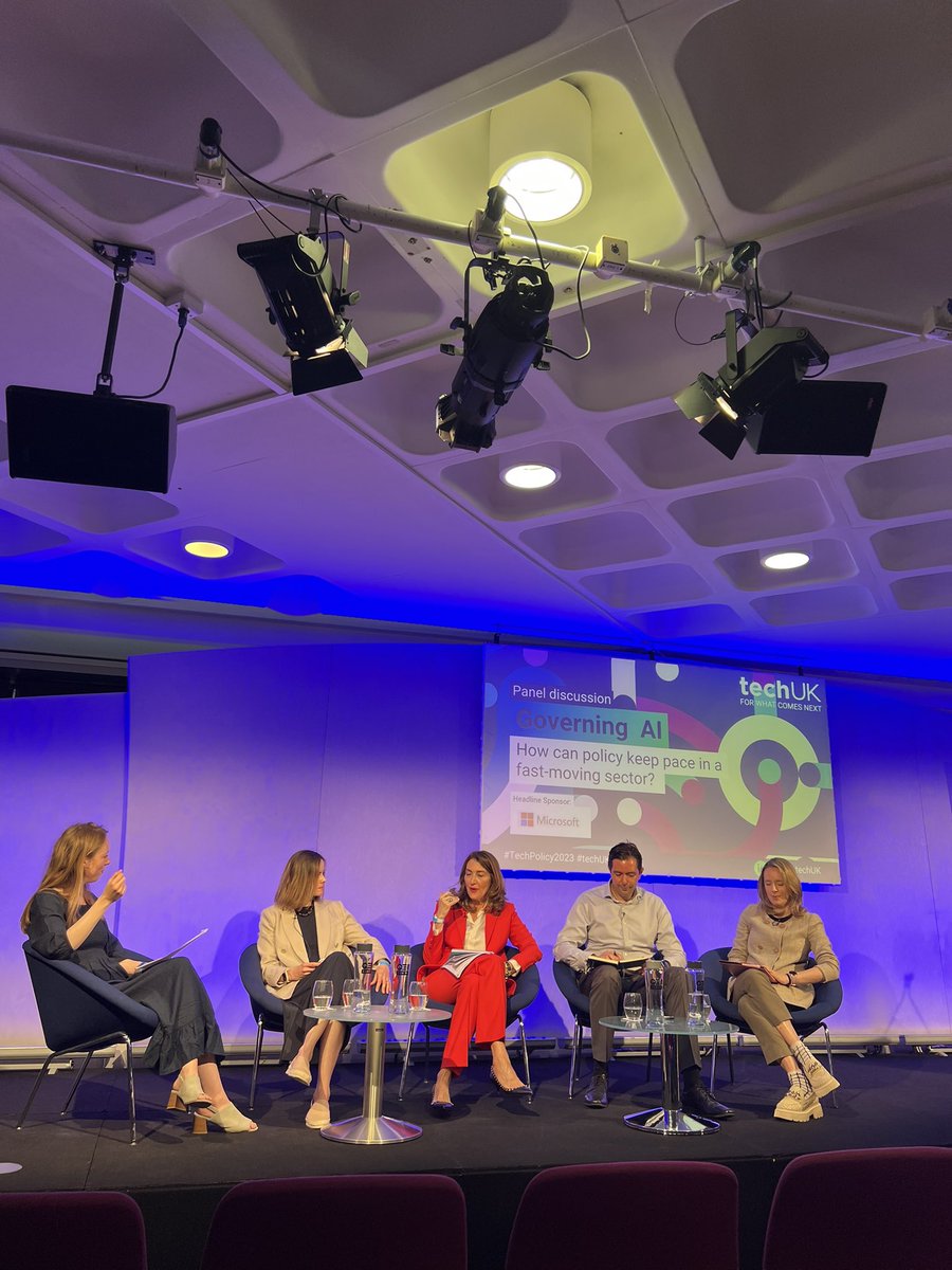 At <a href="/techUK/">techUK</a> #TechPolicy2023 conf, <a href="/NVIDIAAI/">NVIDIA AI</a> says recent attention on #generativeAI is a ‘double edged sword’: raising awareness but also risking the issue being overtaken by hype and the politics of govts needing to be ‘seen to do something’