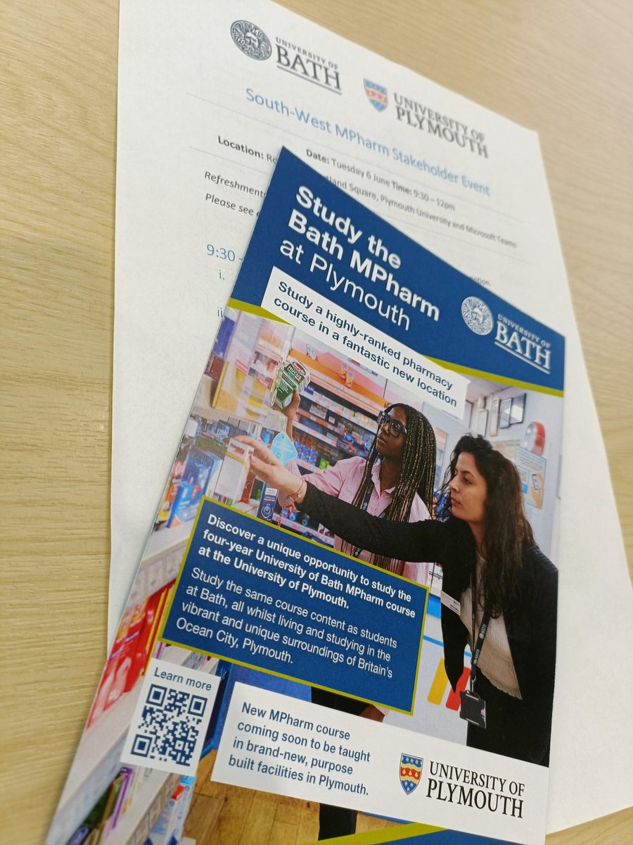 Absolutely delighted to be at the SW MPharm stakeholder event today -first intake of the Plymouth based MPharm in Oct 2024! bath.ac.uk/campaigns/stud…