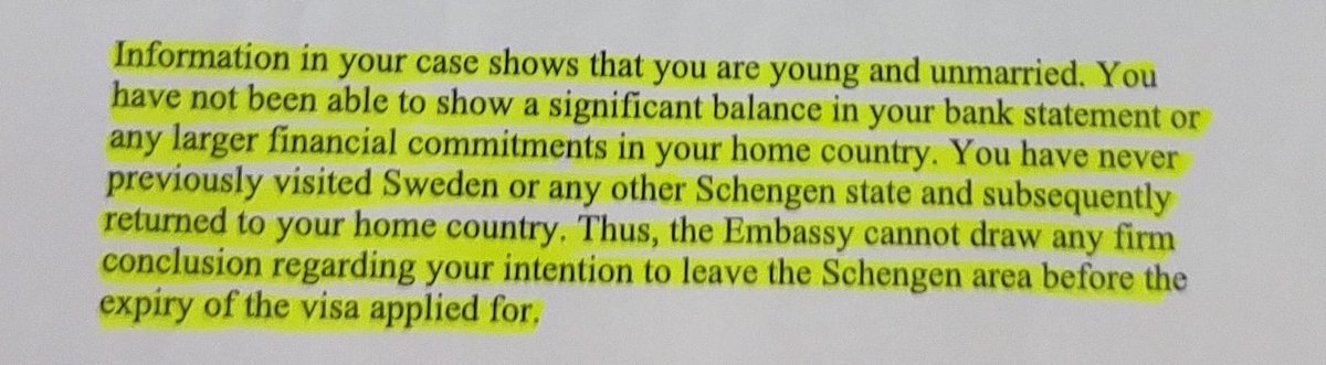 Manish Kumar (@manishk67732828) on Twitter photo It is very sad that the embassy of Sweden rejected my visa twice. We have shown the Full financial support from our institute. Cover letter, letter head from our guide, return ticket and other documents also,not enough to get a Sweden visa . <a href="/narendramodi/">Narendra Modi</a> <a href="/SwedeninIndia/">Sweden in India</a> It is very sad that the embassy of Sweden rejected my visa twice. We have shown the Full financial support from our institute. Cover letter, letter head from our guide, return ticket and other documents also,not enough to get a Sweden visa . <a href="/narendramodi/">Narendra Modi</a> <a href="/SwedeninIndia/">Sweden in India</a>