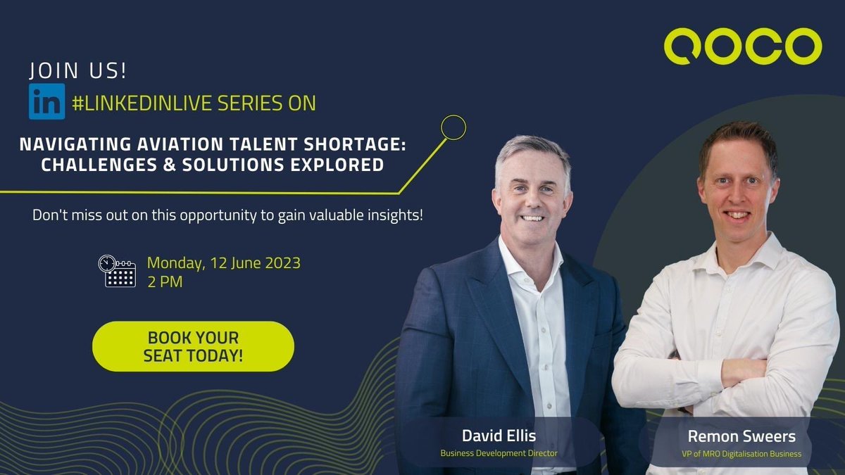 📣 Join us for a LinkedIn Live event: "Navigating Aviation Talent Shortages: Challenges &amp; Solutions Explored" 🛫 

Date: Monday, 12th June 2023 

Time: 2 pm (GMT+3) 

Don't miss out on this unique opportunity: ⬇️

linkedin.com/video/event/ur…