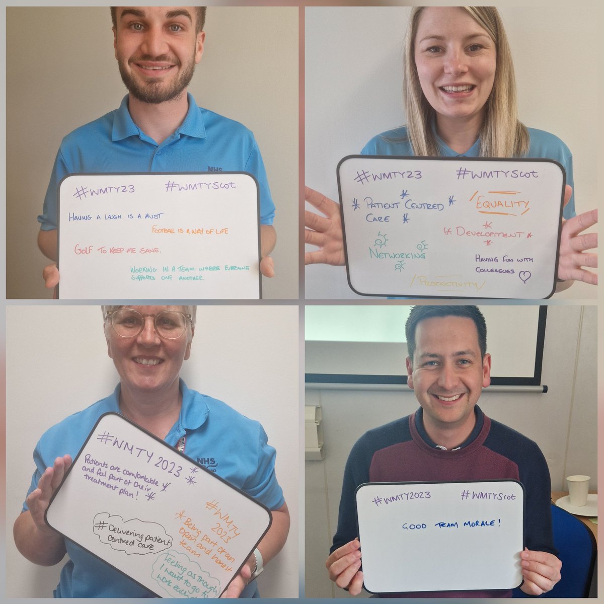 WHAT MATTERS TO YOU 2023 @nhsggcpodiatry. 
Lewis, Kirsty, Christine and James tell us from their perspectives. #staffWMTY #WMTY23 @WMTYScot @NHSGGC