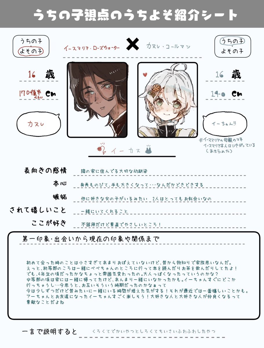 身長差30cm超えの幼馴染男女をかわいいかわいいするアカウトです
