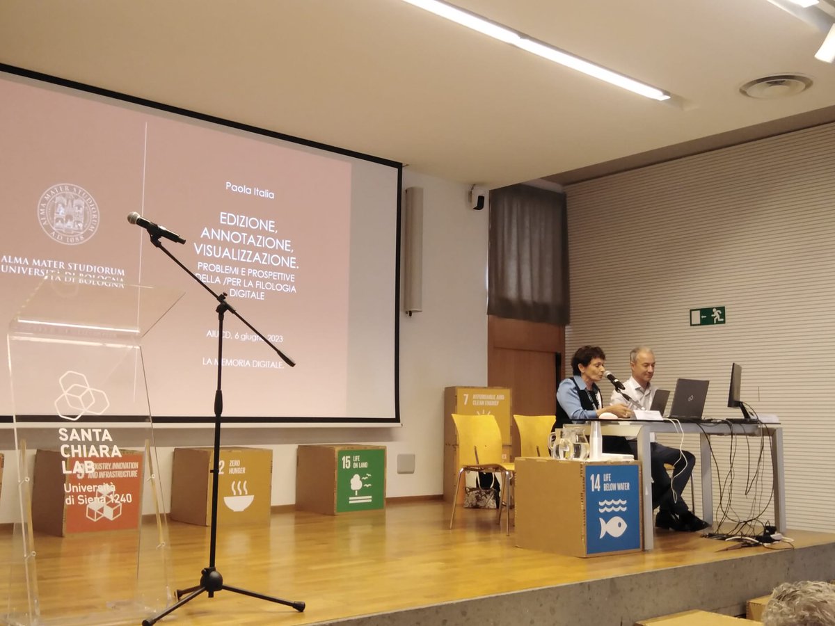 unisiena's tweet photo. "La memoria digitale. Forme del testo e organizzazione della conoscenza": proseguono fino al 7/6, al Santa Chiara Lab, i lavori del convegno dell’Associazione per l’#Informaticaumanistica e la #Culturadigitale.
https://t.co/0keL5sj6lc
#Università #Siena https://t.co/FfLwJDqap0