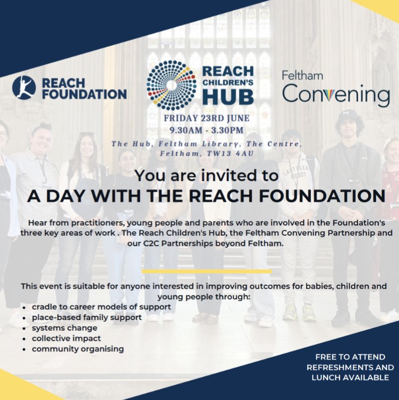 The Reach Foundation is hosting an Open Day! Come and learn more about our place-based, systems change collective impact work and meet some of our wonderful young people and families! Sign up here: docs.google.com/forms/d/e/1FAI…