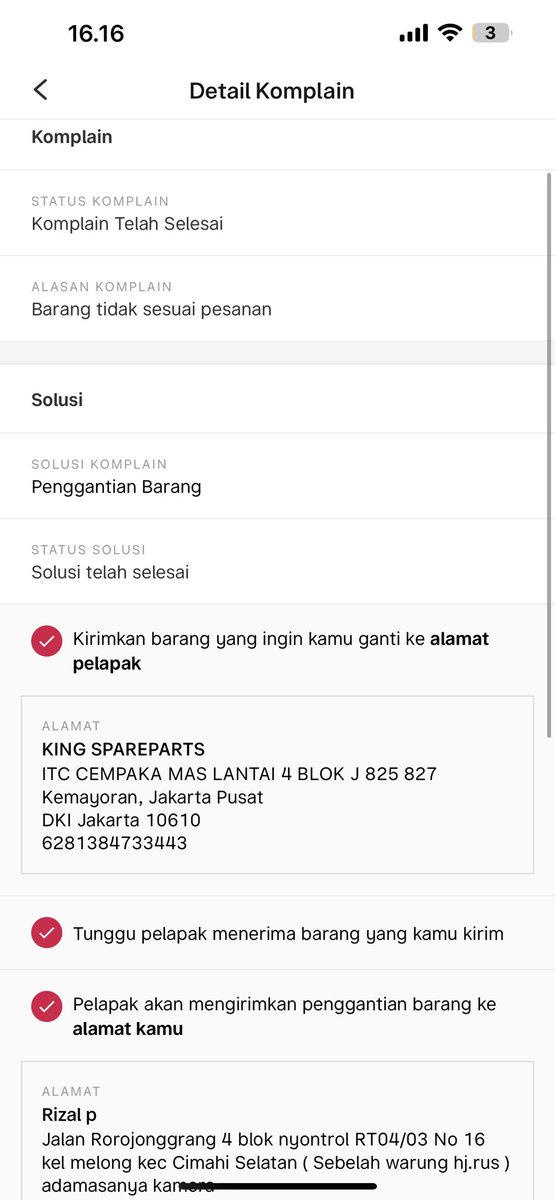 RZLPRSTY's tweet photo. @BukaBantuan @bukalapak saya beli barang, dan barang tidak sesuai, komplain barang d retur sudah terkirim ke seller. Tapi ko diskusi komplain di tutup, saya jadi rugi 564.308 tidak menerima barang apapun, mohon d follow up https://t.co/o6eMdiL90y