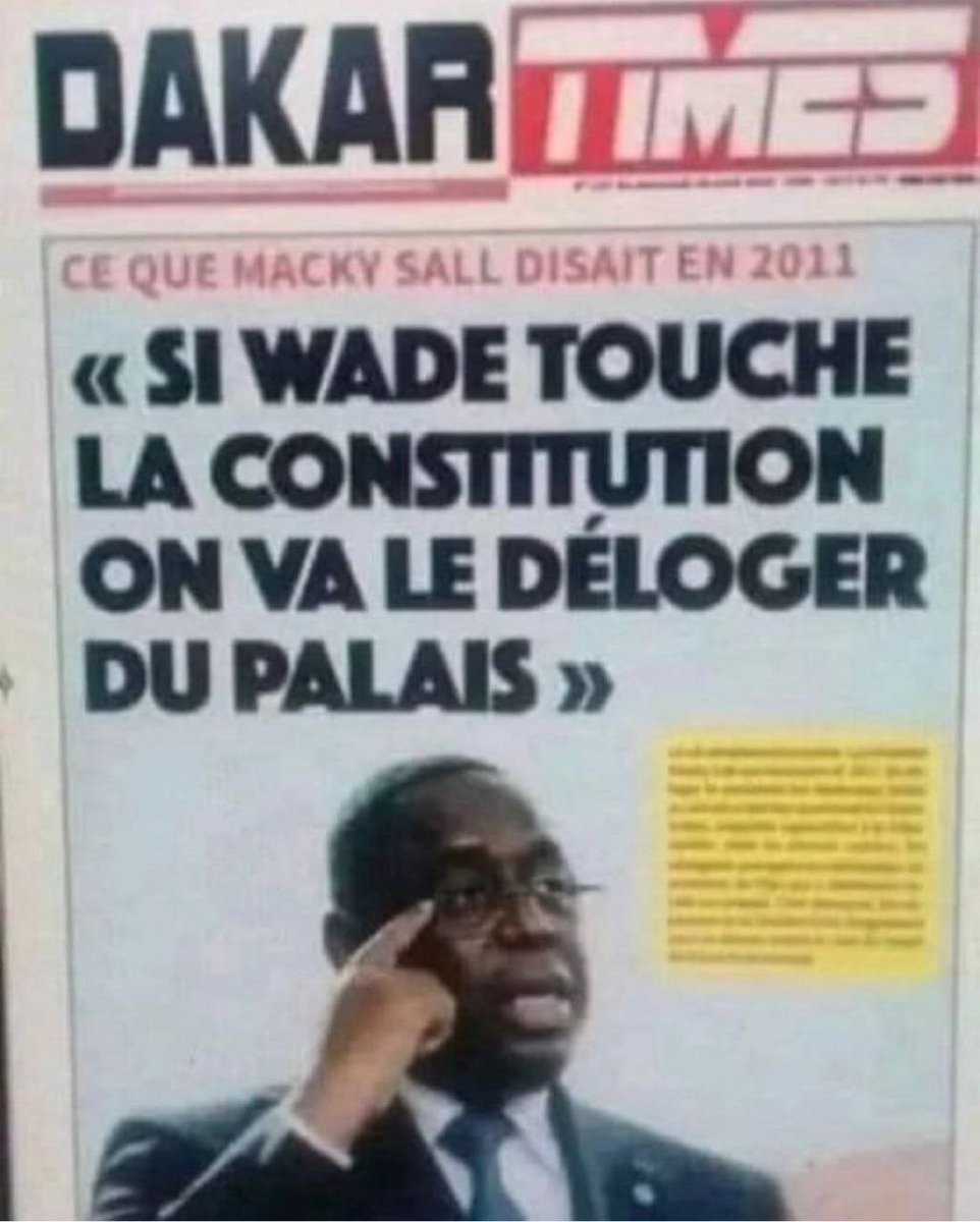 🇸🇳 Prépares toi à quitter notre palais aussi...
#FreeSenegal #MackyDemissionne