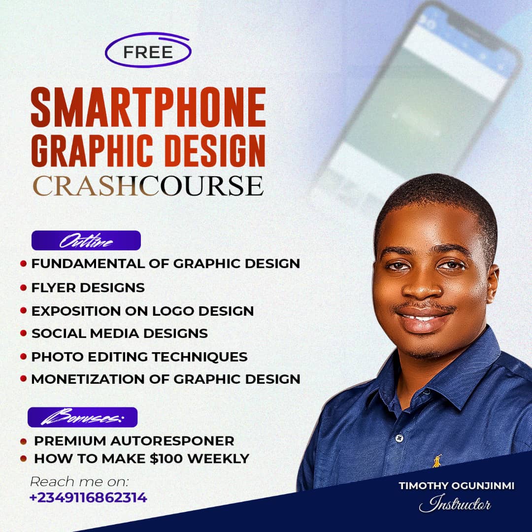 The Only "Free Graphic Design Course For Smartphone You Will Ever Need:

-15 videos
-2 PDFs
-5 Premium Apps

This took me a month to put together  

FREE for the next 72hours only

To get it:
-Like
-Retweet
-Comment 'SEND'

And I'll send it to you

(Must be following so I can DM)